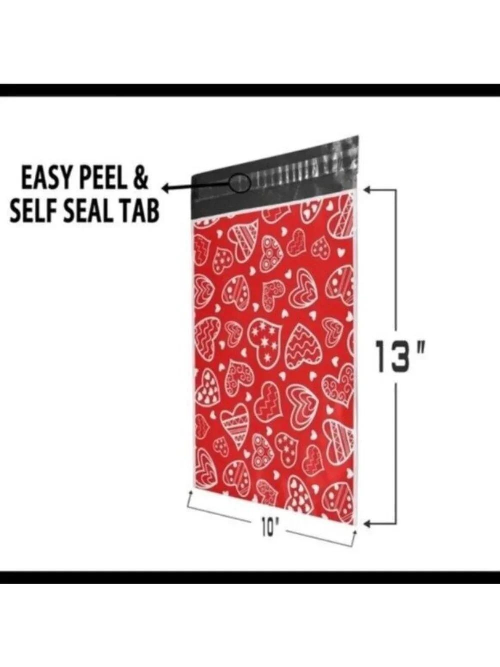 20 valentines poly mailers size 10 x 13